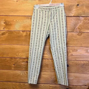 Women's made in Japan cotton and linen Y2K‎ Streetwear unique Green white pants